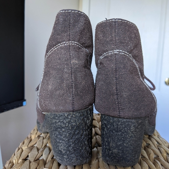3/$15 Brown Suede Lace up short Boots - Picture 4 of 5